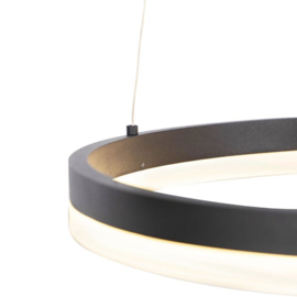 Qazqa hanglamp Anello led, zwart incl. switch dimmer 40 cm
