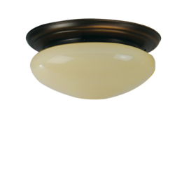 Plafondlamp Champignon, ivoor glans glas