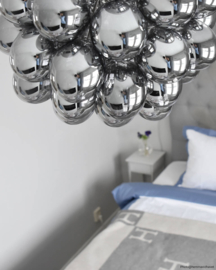By Rydéns hanglamp Gross, chroom 37-lichts smoke glas
