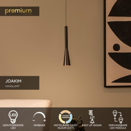 Lucide  JOAKIM - Hanglamp - Ø 7,7 cm - LED Dimb. - CCT - 1x7W 2700K/4000K, kleur koffie