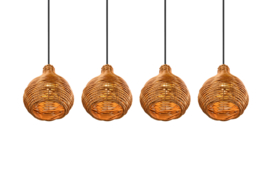 Trio lighting hanglamp Sprout, 4-lichts rotan natural