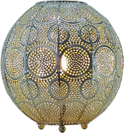 Tafellamp Stampa, gepolijst nikkel 29 cm