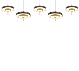 Trio lighting hanglamp Keaton led, 5-lichts zwart