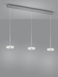 Helestra  hanglamp Kea led, 3-lichts nikkel