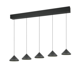Trio lighting  hanglamp Laguna led, 5-lichts zwart