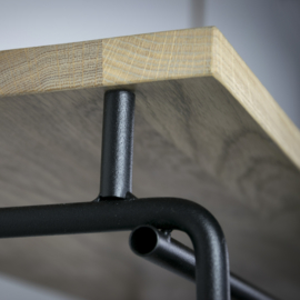 Spinder design Kapstok Clint 3,  zwart met massief eikenhout