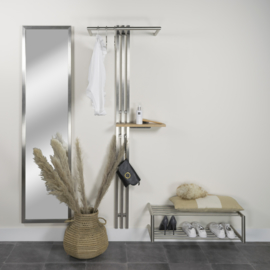 Spinder design Kapstok Senza 6,  rvs met eikenhout