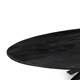 Label 51 Eettafel James, zwart mangohout | zwart metaal 240 cm