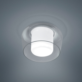 Plafondlamp Canio, helder - wit glas