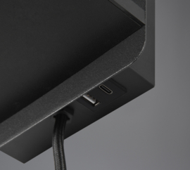 Trio lighting wandlamp Comfort, zwart incl. usb