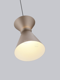 Helestra  hanglamp Luk led, 1-lichts zwart - caffee-aluminium + satijn acrylglas