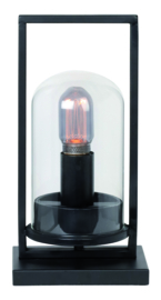 Tafellamp Tiburio, zwart-helder glas 33 cm