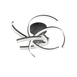 Fischer & Honsel plafondlamp Sund led, mat zwart