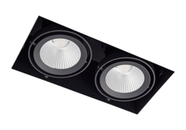 Plafondspot  inbouw BR0026B led, 2-lichts mat zwart