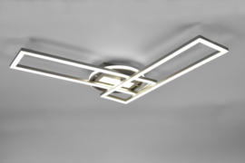 Trio lighting Plafondlamp Twister led, 3-delig mat nikkel incl. switch dimmer