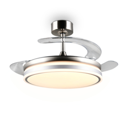 Trio lighting plafond ventilator Volda led, mat nikkel incl. remote