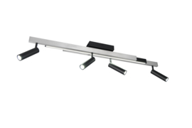 Trio lighting plafondspot  Zeno led, 4-lichts geborsteld aluminium-zwart