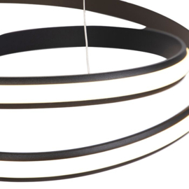 Qazqa hanglamp Rowan led, zwart incl. switch dimmer 55 cm
