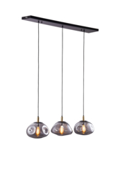 Light trend hanglamp Lucy gray, 3-lichts met rookglas