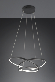 Trio lighting hanglamp Darvin led, zwart incl. switch dimmer 64 cm