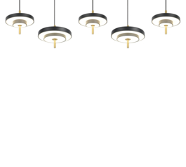 Trio lighting hanglamp Keaton led, 5-lichts zwart