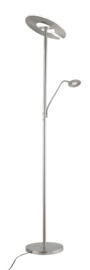 Fischer  & Honsel vloerlamp Dent led, 2-lichts mat nikkel