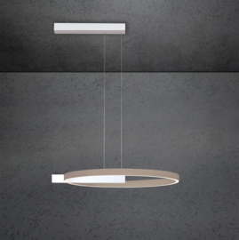 Escale hanglamp Midnight single led, wit-taupe incl. touchdimmer 60 cm