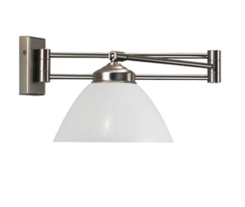 Wandlamp Calimero, zwenkbaar wit glas