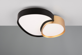 Trio lighting plafondlamp Rise led, zwart-goud incl. afstandsbediening 43 cm