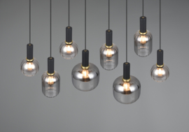 Trio lighting hanglamp Diva, 8-lichts zwart