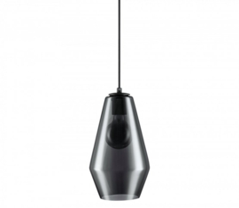 Toplicht hanglamp Savoy 3 lights black + smoke glass Wilson