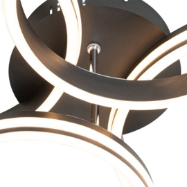 Plafondlamp Navada led, 4-lichts zwart incl switch dimmer