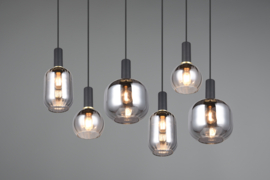 Trio lighting hanglamp Diva, 6-lichts zwart