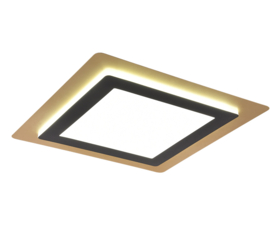 Trio lighting plafondlamp Morgan led, zwart-goud incl. afstandsbediening
