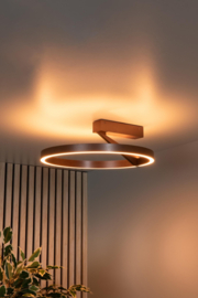 Lucide APPLAUSE - Plafonnière - Ø 40 cm - LED Dimb. - CCT - 1x26W 2200K/4000K - bruin
