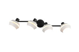 Trio lighting plafondspot  Isla , 4-lichts zwart-warm grijs