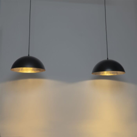 Qazqa hanglamp Magnax, 2-lichts mat zwart-goldleaf