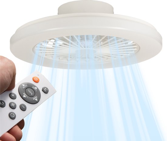 Light trend plafond ventilator led, titaan incl. afstandsbediening