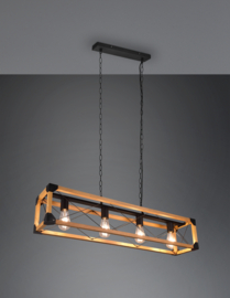 Trio lighting hanglamp Tenali , 4-lichts zwart