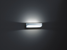 Wandlamp Onno led, geborsteld aluminium - mat wit