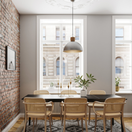 By Rydéns hanglamp Buckler, antiek zilver incl. licht bron