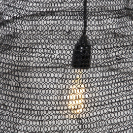Qazqa  hanglamp Nidum, zwart 60 cm