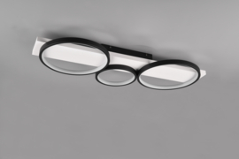Trio lighting plafondlamp Madera led, zwart incl. switch dimmer