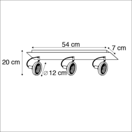 Qazqa plafondspot  Nox led, 3-lichts wit incl. licht bron
