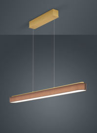 Helestra  hanglamp Bora led, mat messing met mocca kap 120 cm