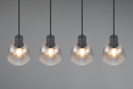 Trio lighting hanglamp Tafira, 4-lichts zwart
