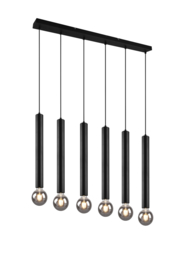 Trio lighting hanglamp Clermont,  6-lichts mat zwart incl licht bron