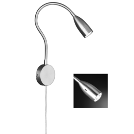 Fischer & Honsel wandlamp Flex led, mat nikkel met push dimmer