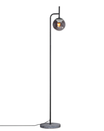 By Rydéns vloerlamp Boyle, zwart met rookglas