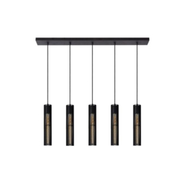 Lucide hanglamp Lionel, 5-lichts zwart